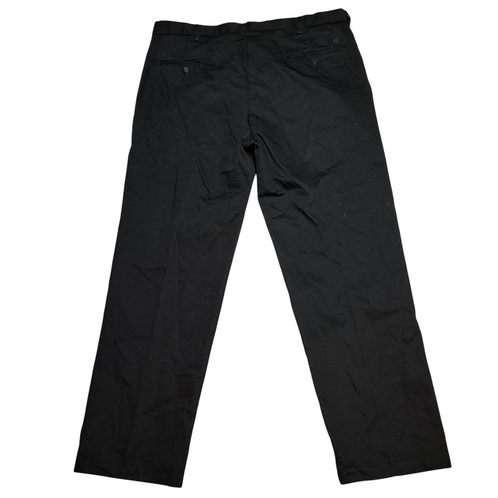 Haggar Mens Black 100% Cotton Twill Straight Leg Chino Dress Pants 38x31 - Picture 3 of 5